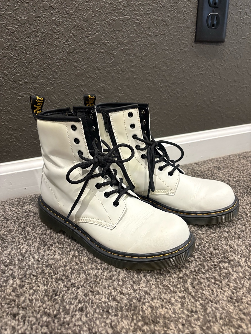 Dr. Martens White Leather Boots